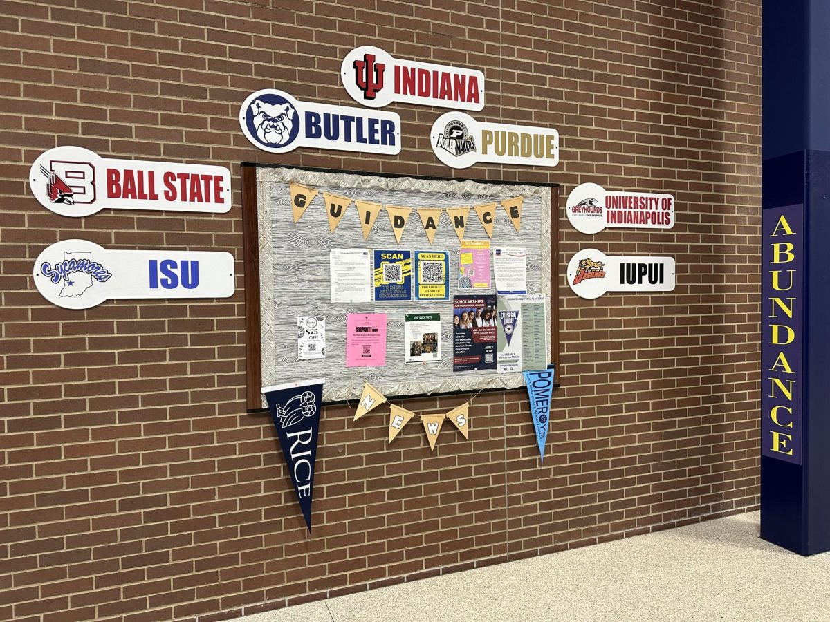 Board full of different colleges and opportunities on different things related to college and school.
