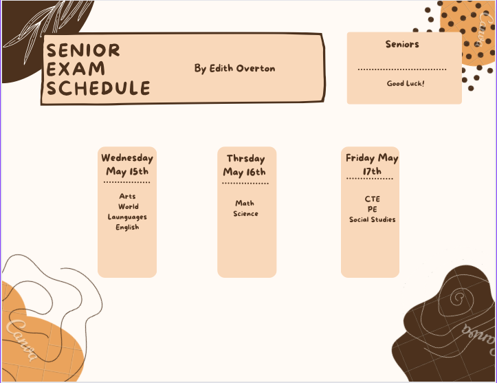 Senior Exam Schedule