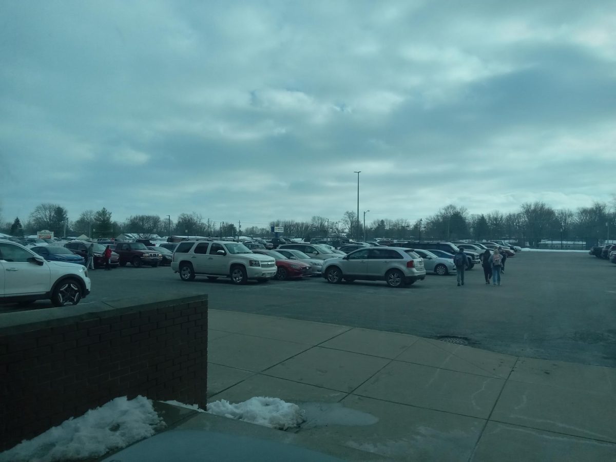 After school, the school's parking lots gets crazy with everyone trying to leave at one time. 