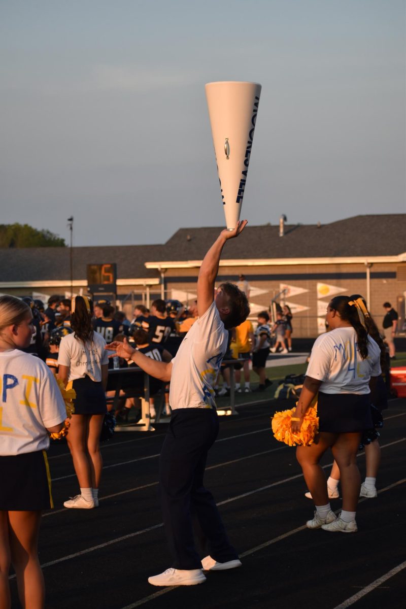 Senior Dorian Dudley on the sidelines during Mooresville's scrimage against Bloomington North.