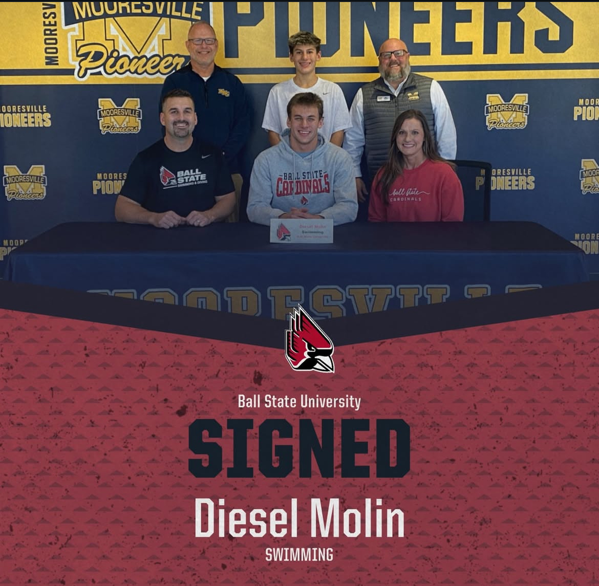 Senior Diesel Molin recently committed to Ball State for swimming.